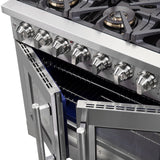 Forno Capriasca Freestanding French Door Dual Fuel Range, True Convection Oven