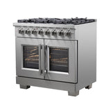 Forno Capriasca Freestanding French Door Dual Fuel Range, True Convection Oven
