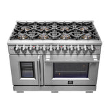 Forno Capriasca Freestanding French Door Dual Fuel Range, True Convection Oven