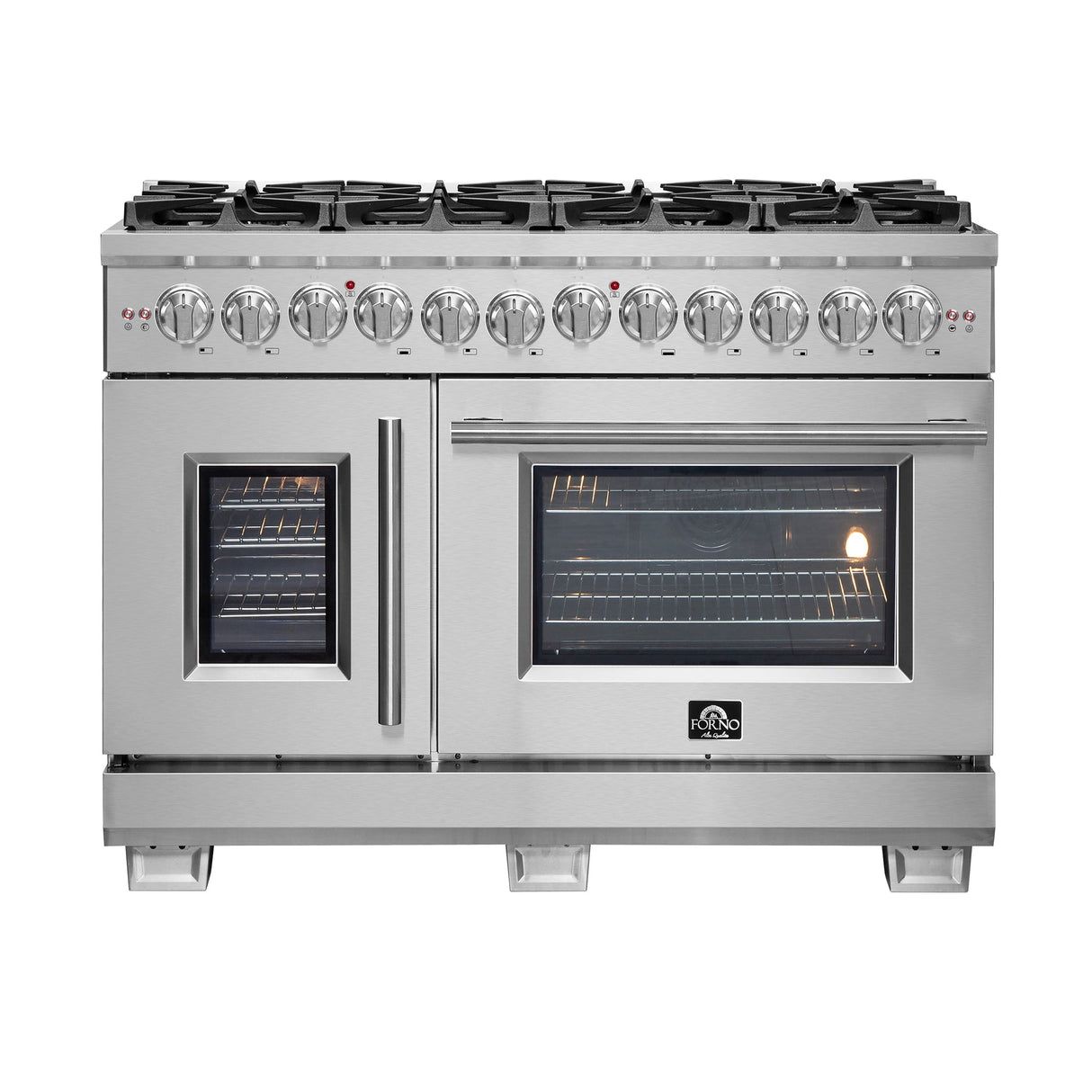 Forno Capriasca Freestanding French Door Dual Fuel Range, True Convection Oven