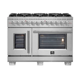 Forno Capriasca Freestanding French Door Dual Fuel Range, True Convection Oven