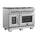 Forno Capriasca Freestanding French Door Dual Fuel Range, True Convection Oven