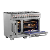 Forno Capriasca Freestanding French Door Dual Fuel Range, True Convection Oven
