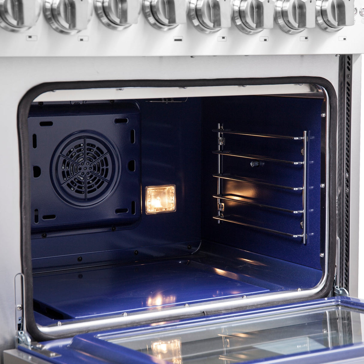 Forno Capriasca Freestanding French Door Dual Fuel Range, True Convection Oven