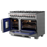 Forno Capriasca Freestanding French Door Dual Fuel Range, True Convection Oven