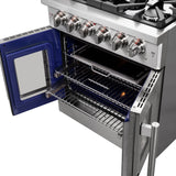 Forno Massimo Freestanding French Door Gas Range, Convection Oven, Energy Efficient