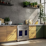 Forno Massimo Freestanding French Door Gas Range, Convection Oven, Energy Efficient
