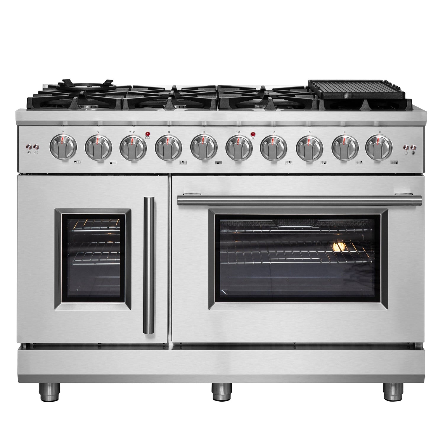 Forno Massimo Freestanding French Door Gas Range, Convection Oven, Energy Efficient