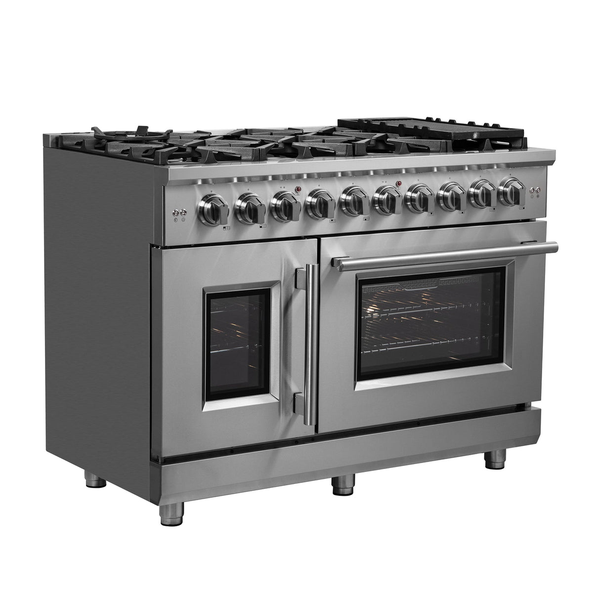 Forno Massimo Freestanding French Door Gas Range, Convection Oven, Energy Efficient