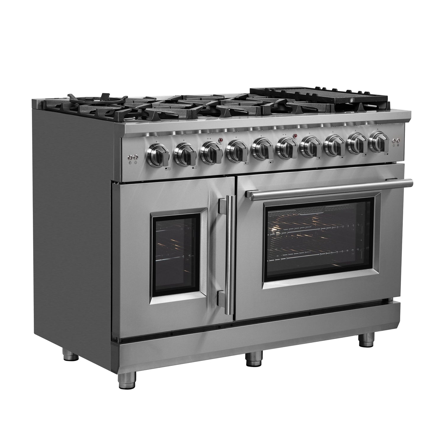 Forno Massimo Freestanding French Door Gas Range, Convection Oven, Energy Efficient