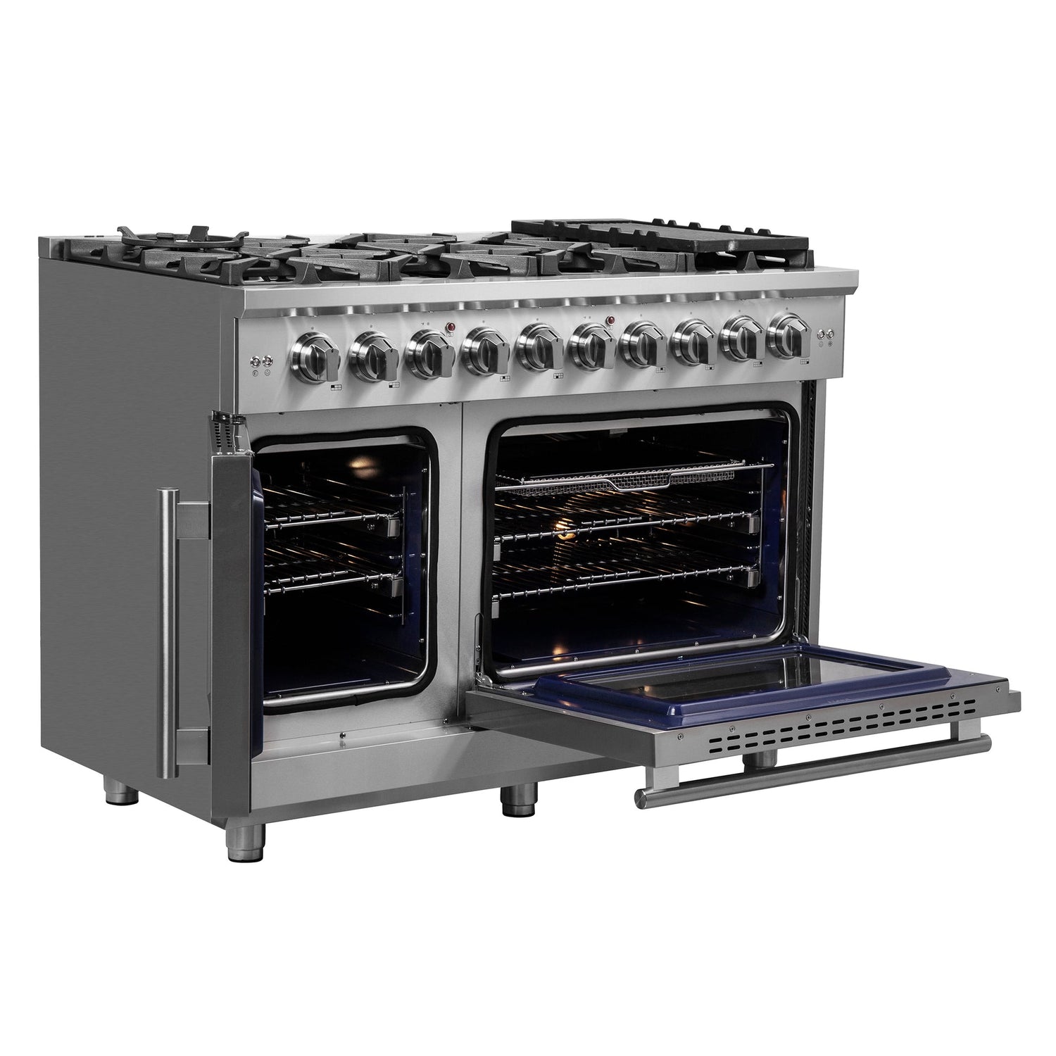Forno Massimo Freestanding French Door Gas Range, Convection Oven, Energy Efficient