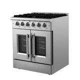 Forno Galiano Freestanding French Door Gas Range, Convection Oven, Energy Efficient