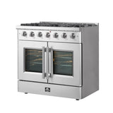 Forno Galiano Freestanding French Door Gas Range, Convection Oven, Energy Efficient