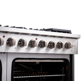 Forno Galiano 48-Inch Freestanding French Door Gas Range, 8 Burners, Griddle, Convection Oven