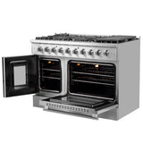 Forno Galiano 48-Inch Freestanding French Door Gas Range, 8 Burners, Griddle, Convection Oven