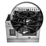 Forno Galiano 48-Inch Freestanding French Door Gas Range, 8 Burners, Griddle, Convection Oven
