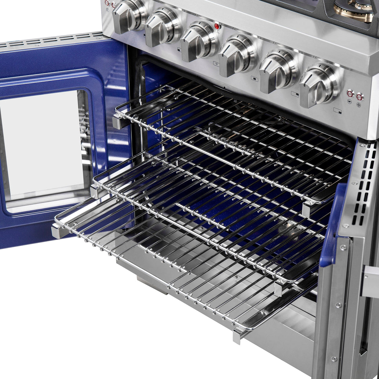 Forno Capriasca Freestanding French Door Gas Range, Convection Oven, Energy Efficient