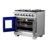 Forno Capriasca Freestanding French Door Gas Range, Convection Oven, Energy Efficient