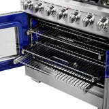 Forno Capriasca Freestanding French Door Gas Range, Convection Oven, Energy Efficient
