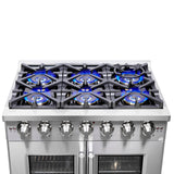 Forno Capriasca Freestanding French Door Gas Range, Convection Oven, Energy Efficient