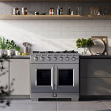 Forno Capriasca Freestanding French Door Gas Range, Convection Oven, Energy Efficient