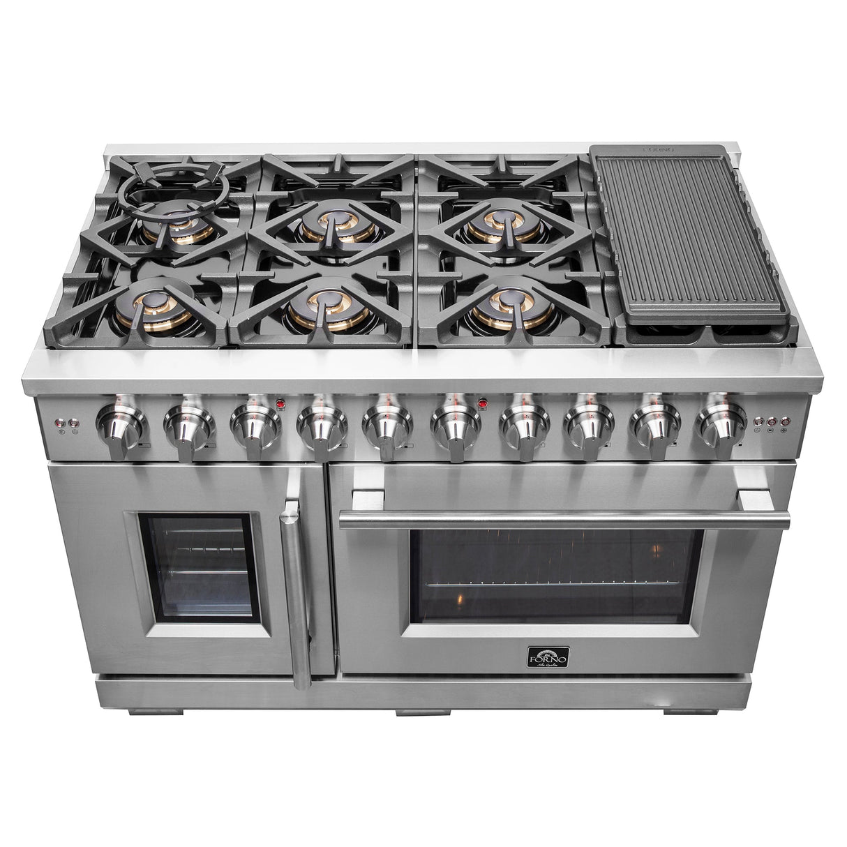 Forno Capriasca Freestanding French Door Gas Range, Convection Oven, Energy Efficient