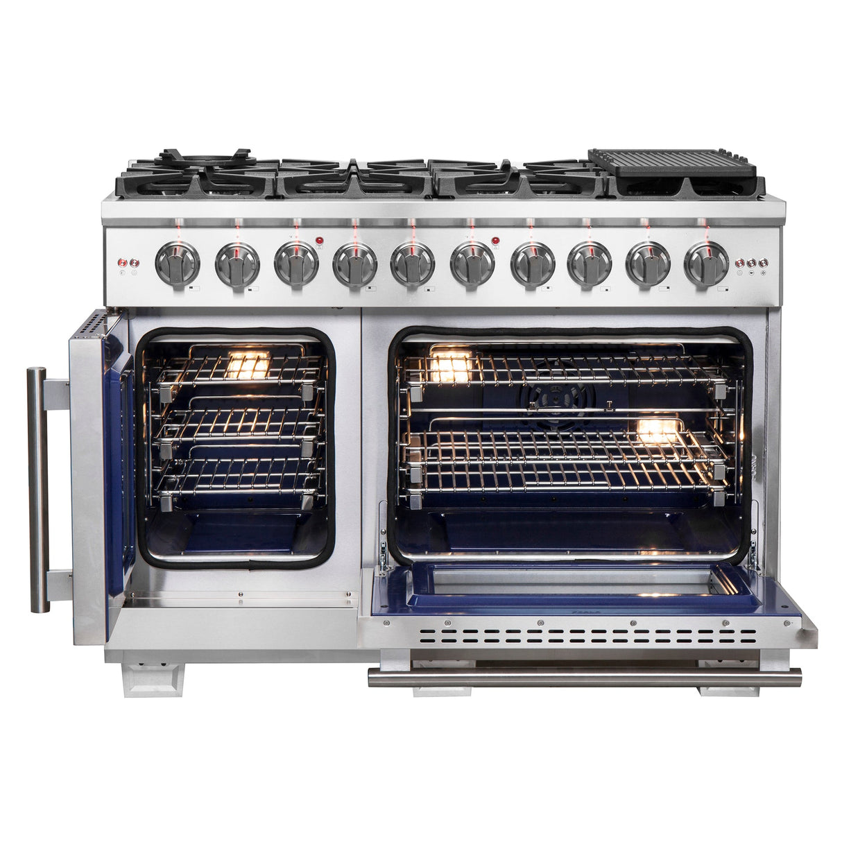 Forno Capriasca Freestanding French Door Gas Range, Convection Oven, Energy Efficient