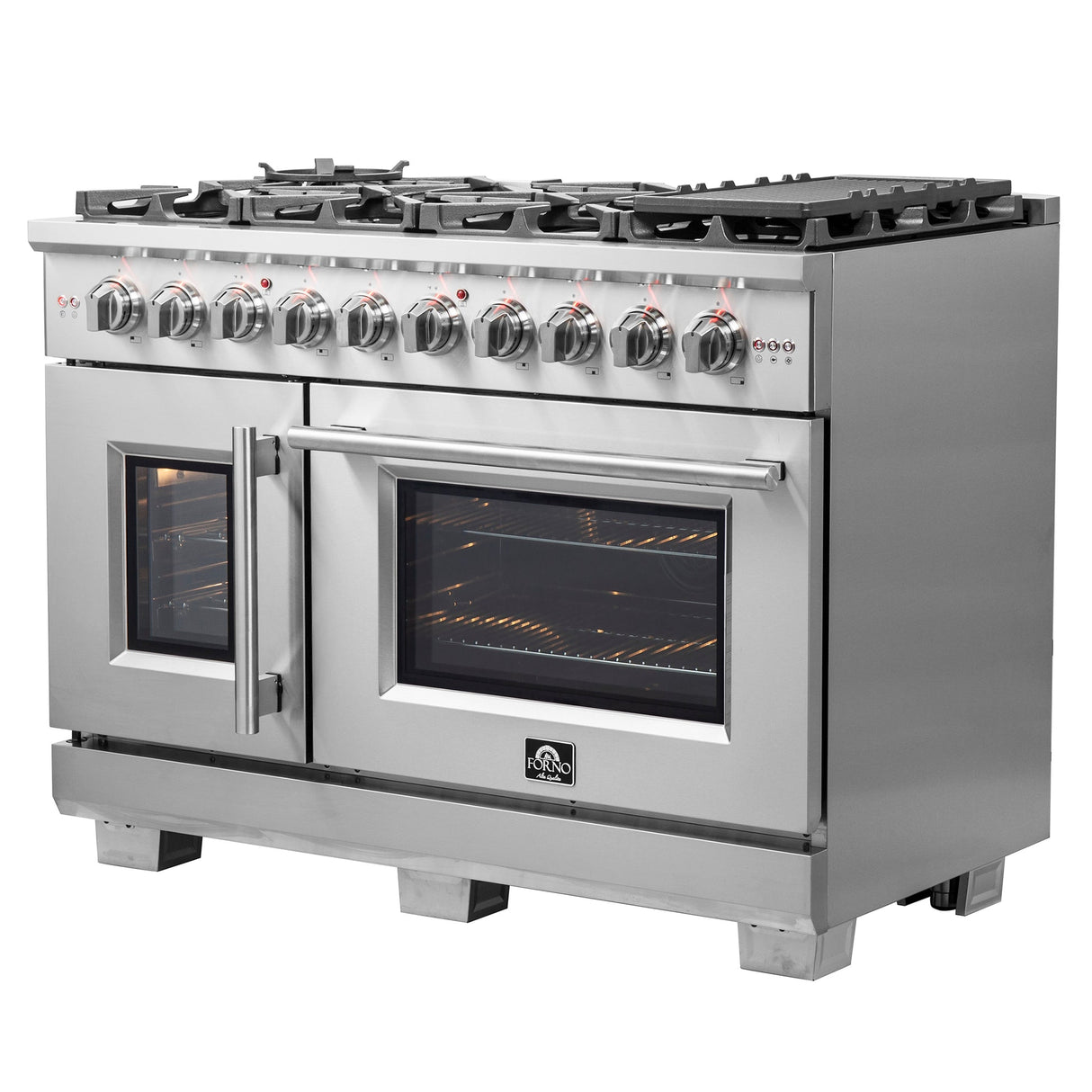 Forno Capriasca Freestanding French Door Gas Range, Convection Oven, Energy Efficient