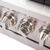 Forno Capriasca 48-inch Gas Range Stainless Steel, 8 Brass Burners, 6.58 cu.ft. Double Oven