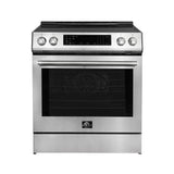 Forno Donatello Espresso 30-Inch Slide-In Stainless Steel Induction Range, Convection Oven