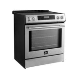 Forno Donatello Espresso 30-Inch Slide-In Stainless Steel Induction Range, Convection Oven