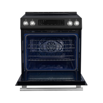 Forno Donatello Espresso 30-Inch Slide-In Induction Range, Convection Oven, 5 Cooking Zones, Touch Control Panel