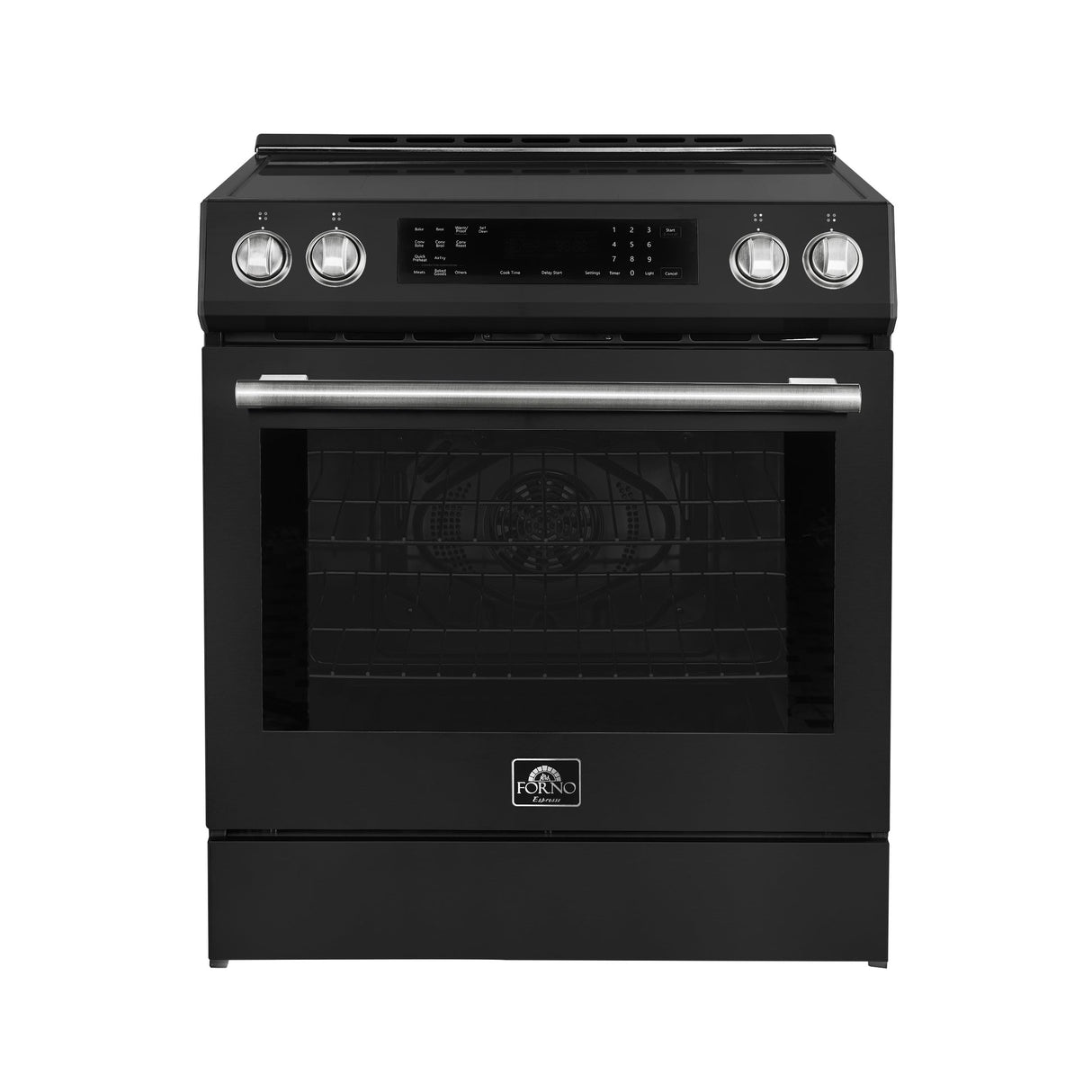Forno Donatello Espresso 30-Inch Slide-In Induction Range, Convection Oven, 5 Cooking Zones, Touch Control Panel