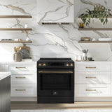 Forno Donatello Espresso 30-Inch Slide-In Induction Range, Convection Oven, 5 Cooking Zones, Touch Control Panel