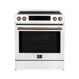 Forno Donatello Espresso 30-Inch Slide-In Induction Range, Convection Oven, 5 Cooking Zones, Touch Control Panel