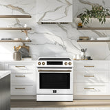 Forno Donatello Espresso 30-Inch Slide-In Induction Range, Convection Oven, 5 Cooking Zones, Touch Control Panel