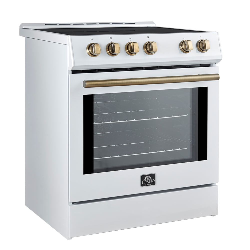 Forno Leonardo Espresso 30-Inch Slide-In Induction Range, Convection Oven, 5 Cooking Zones, Touch Control Panel