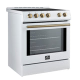 Forno Leonardo Espresso 30-Inch Slide-In Induction Range, Convection Oven, 5 Cooking Zones, Touch Control Panel