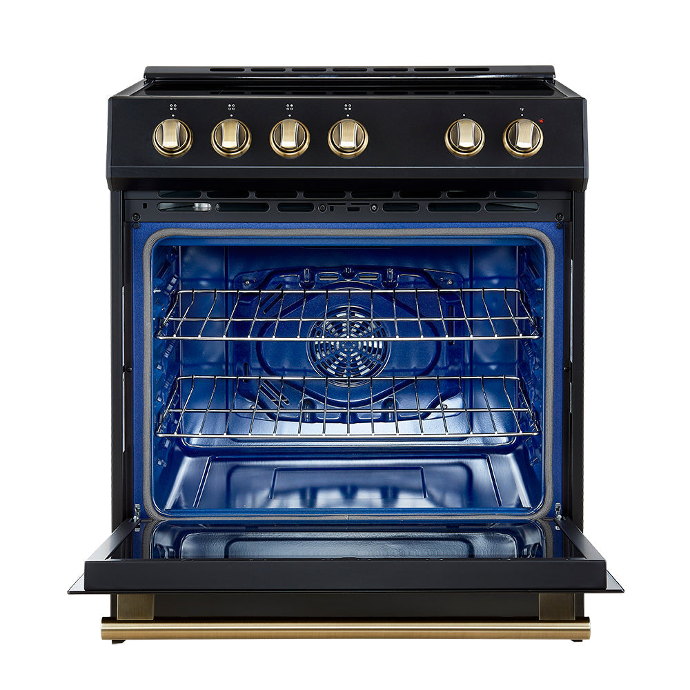 Forno Leonardo Espresso 30-Inch Slide-In Induction Range, Convection Oven, 5 Cooking Zones, Touch Control Panel