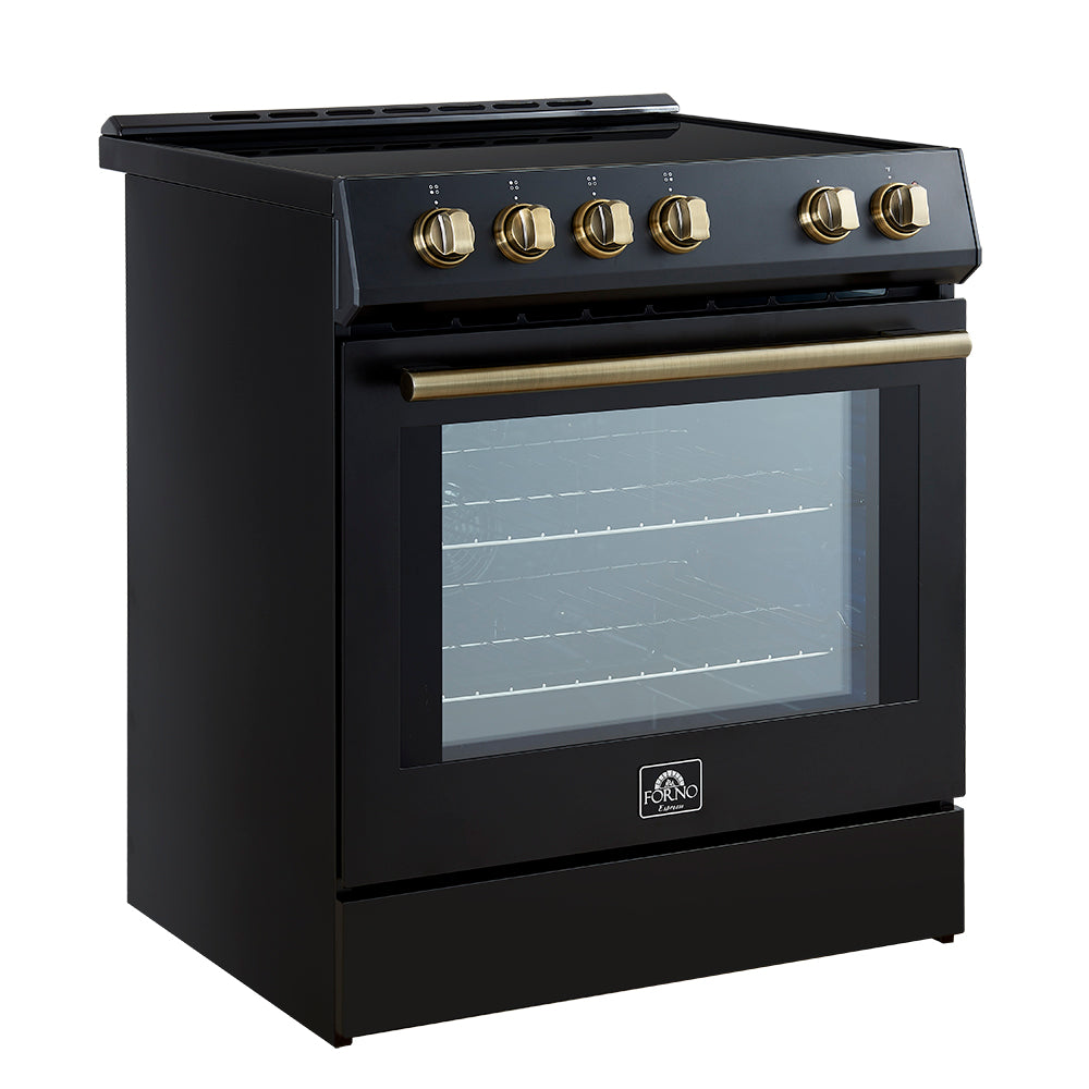 Forno Leonardo Espresso 30-Inch Slide-In Induction Range, Convection Oven, 5 Cooking Zones, Touch Control Panel