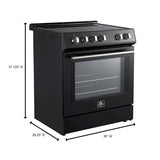 Forno Leonardo Espresso 30-Inch Slide-In Induction Range, Convection Oven, 5 Cooking Zones, Touch Control Panel