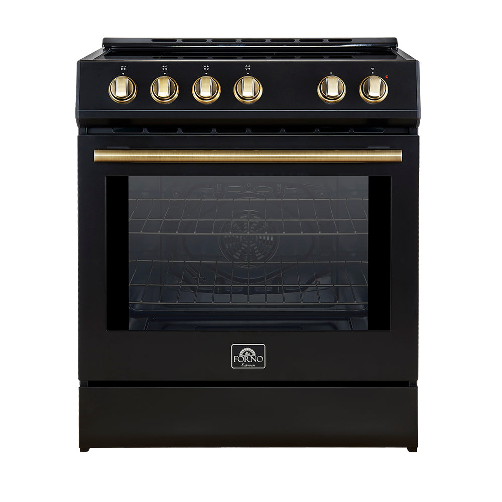 Forno Leonardo Espresso 30-Inch Slide-In Induction Range, Convection Oven, 5 Cooking Zones, Touch Control Panel