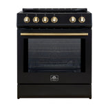 Forno Leonardo Espresso 30-Inch Slide-In Induction Range, Convection Oven, 5 Cooking Zones, Touch Control Panel
