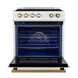 Forno Leonardo Espresso 30-Inch Slide-In Induction Range, Convection Oven, 5 Cooking Zones, Touch Control Panel