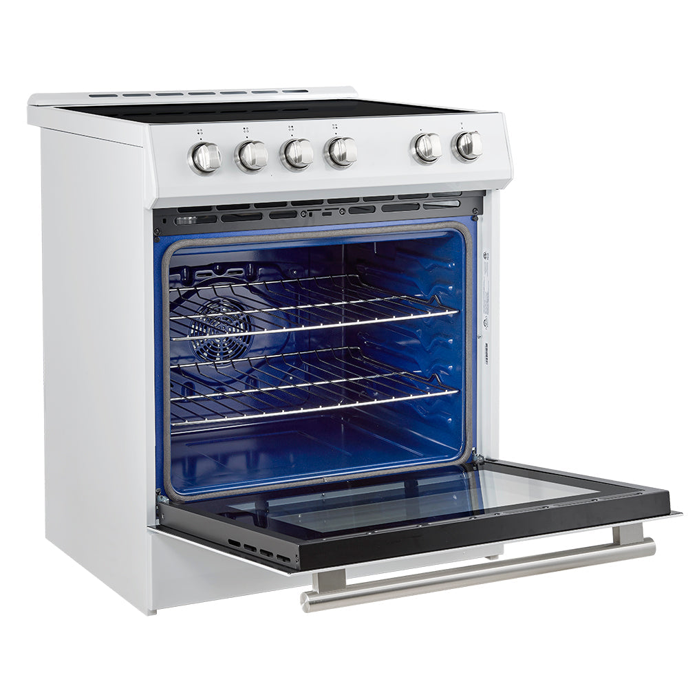 Forno Leonardo Espresso 30-Inch Slide-In Induction Range, Convection Oven, 5 Cooking Zones, Touch Control Panel