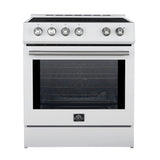 Forno Leonardo Espresso 30-Inch Slide-In Induction Range, Convection Oven, 5 Cooking Zones, Touch Control Panel