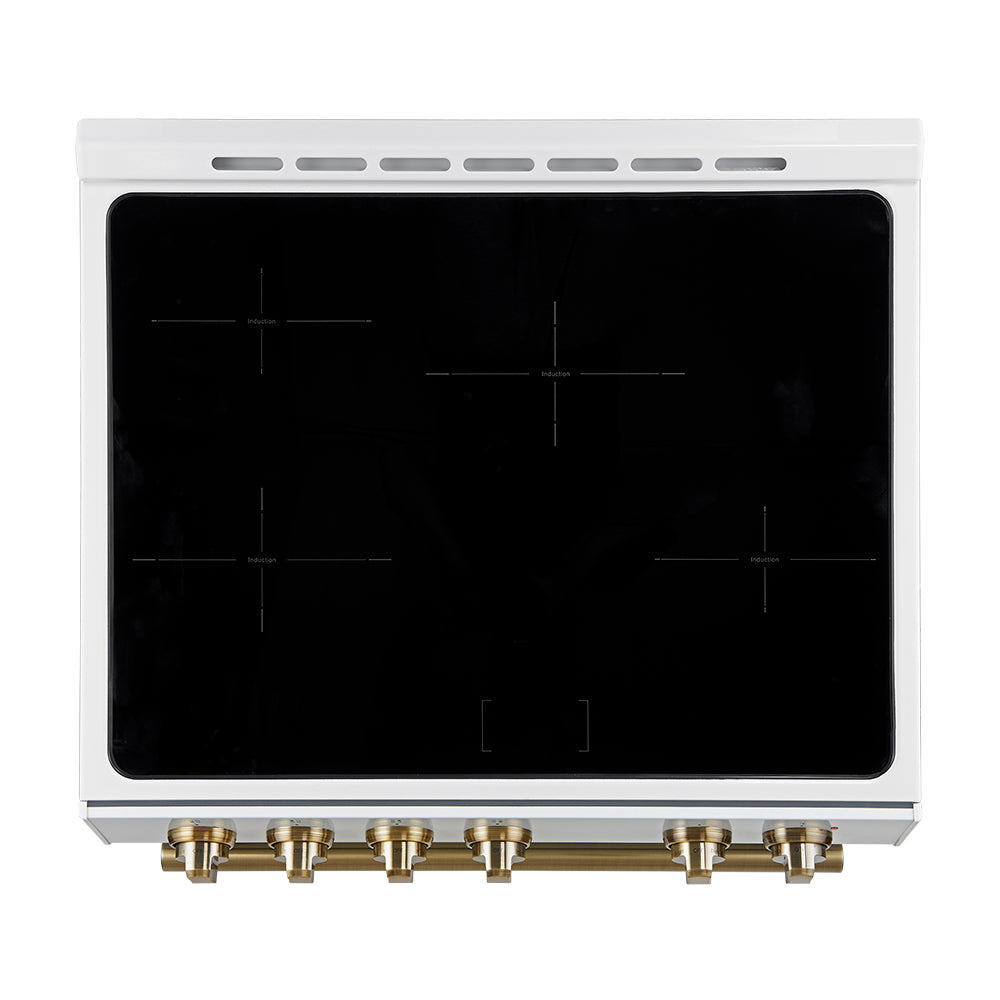 Forno Leonardo Espresso 30-Inch Slide-In Induction Range, Convection Oven, 5 Cooking Zones, Touch Control Panel