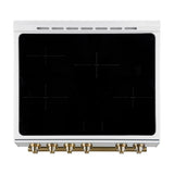 Forno Leonardo Espresso 30-Inch Slide-In Induction Range, Convection Oven, 5 Cooking Zones, Touch Control Panel