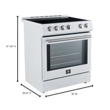 Forno Leonardo Espresso 30-Inch Slide-In Induction Range, Convection Oven, 5 Cooking Zones, Touch Control Panel