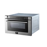 Forno Capoliveri 24-Inch Microwave Drawer, Stainless Steel, 1.2 cu.ft, 1500 Watts, Built-In, 11 Power Levels, Sensor Cooking